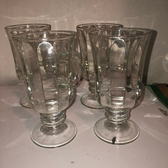Set of  vintage Libbey Milan Irish Coffee set of 4 glass mugs-cheers mate- - Picture 5 of 8